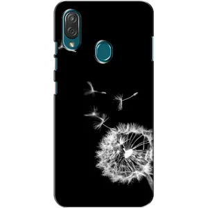 Силиконовый Чехол с одуванчиками на ZTE Blade V10 Vita (Одуванчик на чёрном)