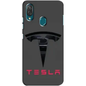 Силиконовый бампер с картинкой машины на ZTE Blade V10 Vita (Logo TESLA)