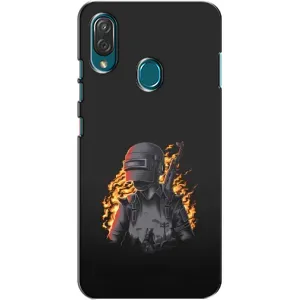 Силиконовый чехол с картинкой "Герой Pubg" на ZTE Blade V10 Vita (В огне)