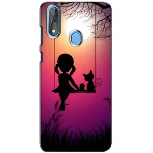 Девчачий Чехол для ZTE Blade V10 (На качели)