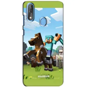 Чехлы для ZTE Blade V10 (Персонажи Майн Крафт) (На коне)