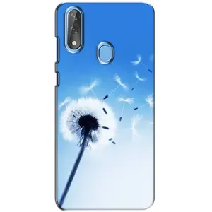 Силиконовый Чехол с одуванчиками на ZTE Blade V10 (Одуванчик на голубом)