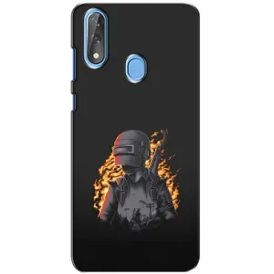 Силиконовый чехол с картинкой "Герой Pubg" на ZTE Blade V10 (В огне)