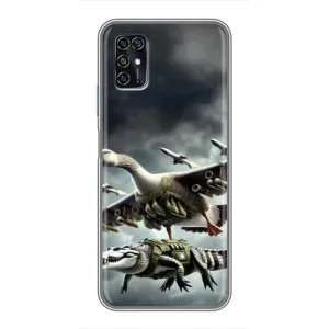 Чехол с мемами тралалело тралала для ZTE Blade V2020 Smart (Гусини и крокодило)