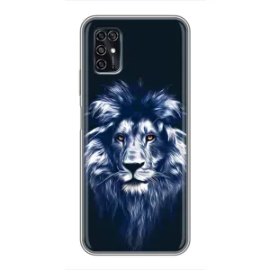Чехол с картинкой на ZTE Blade V2020 Smart (Лев - синий)