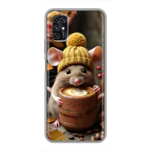 Печатный чехол «Зверята с кофе» для ZTE Blade V2020 Smart (Мышка с кофе)
