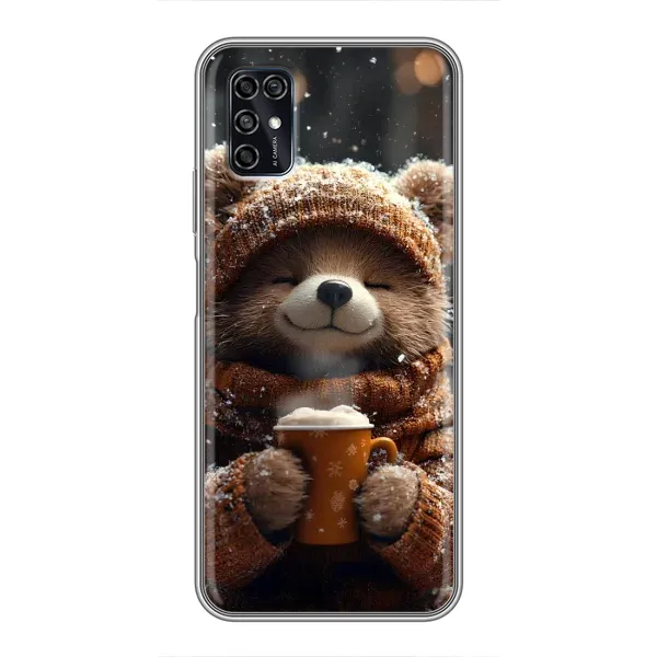 Чехол с рисунком «Медвежонок с кофе» для ZTE Blade V2020 Smart Чехол с рисунком «Медвежонок с кофе» для ZTE Blade V2020 Smart