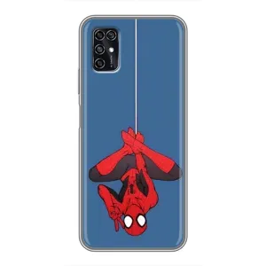 Чехол Супергерой Человека Паука на ZTE Blade V2020 Smart (На паутине)