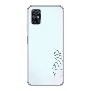 Чехлы (Знак сердечка) на ZTE Blade V2020 Smart (Сердце на голубом)