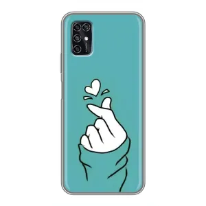 Чехлы (Знак сердечка) на ZTE Blade V2020 Smart (Сердечко на бирюзовом)