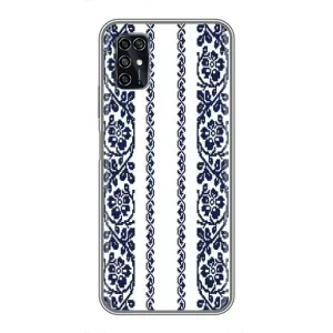 Силиконовый Чехол на ZTE Blade V2020 Smart с картинкой Вышиванки (Синяя вышиванка)