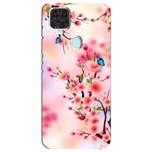 Чехол с принтом САКУРЫ на ZTE Blade V2020 (Бабочки на сакуре)