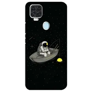 Силиконовый Чехол с принтом "Космонавты" на ZTE Blade V2020 (Космонавт на рыбалке)