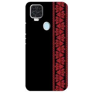 Силиконовый Чехол на ZTE Blade V2020 (Красная Вышиванка)