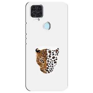 Чехол с леопардовым принтом на ZTE Blade V2020 (Леопард на белом)