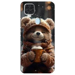Печатный чехол «Зверята с кофе» для ZTE Blade V2020 (Медвежонок с кофе)