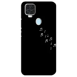 Чехол с картинками на черном фоне для ZTE Blade V2020 (Ноты)
