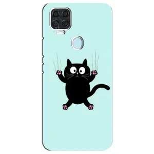 Силиконовый чехол с котиком для ZTE Blade V2020 (Падающий кот)