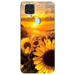 Чехол с Цветами для ZTE Blade V2020 (поле подсолнухов)