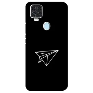 Чехол с картинками на черном фоне для ZTE Blade V2020 (Самолетик)