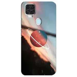 Чехол (ТПУ) с планетами на ZTE Blade V2020 (Сатурн)