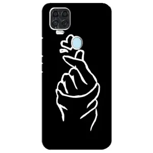 Чехлы (Знак сердечка) на ZTE Blade V2020 (Сердце на черном)