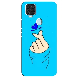 Чехлы (Знак сердечка) на ZTE Blade V2020 (Сердце на синем)