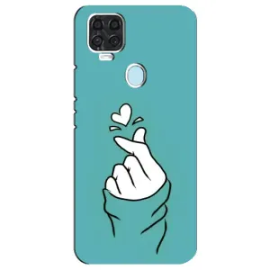 Чехлы (Знак сердечка) на ZTE Blade V2020 (Сердечко на бирюзовом)