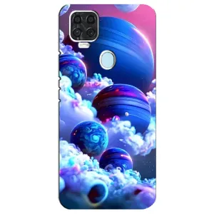 Чехлы КОСМОС для ZTE Blade V2020 (Синие планеты)