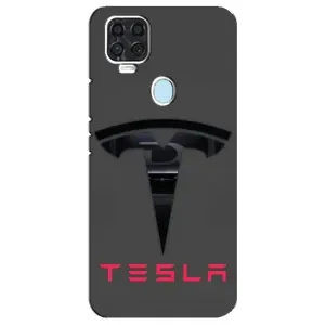 Силіконовий бампер з картинкою машини на ZTE Blade V2020 (Logo TESLA)