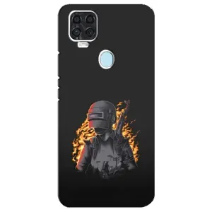 Силиконовый чехол с картинкой "Герой Pubg" на ZTE Blade V2020 (В огне)