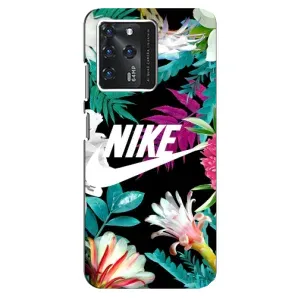 Силіконовый Чохол на ZTE Blade V30 з картинкою НАЙК (Квітковий Nike)