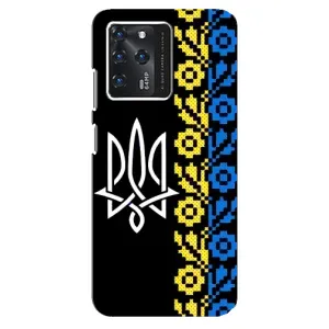 Силиконовый Чехол на ZTE Blade V30 (Герб и вышыванка)