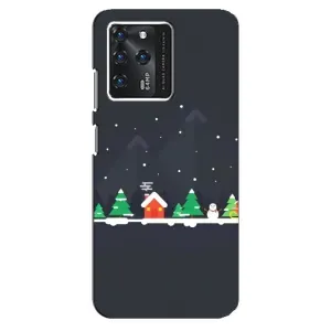 Силиконовый бампер на рождество для ZTE Blade V30 (Город зимний)