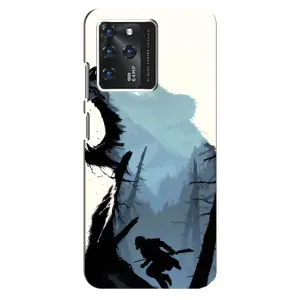 Силиконовый бампер с картинкой животных для ZTE Blade V30 (Медведь и лес)