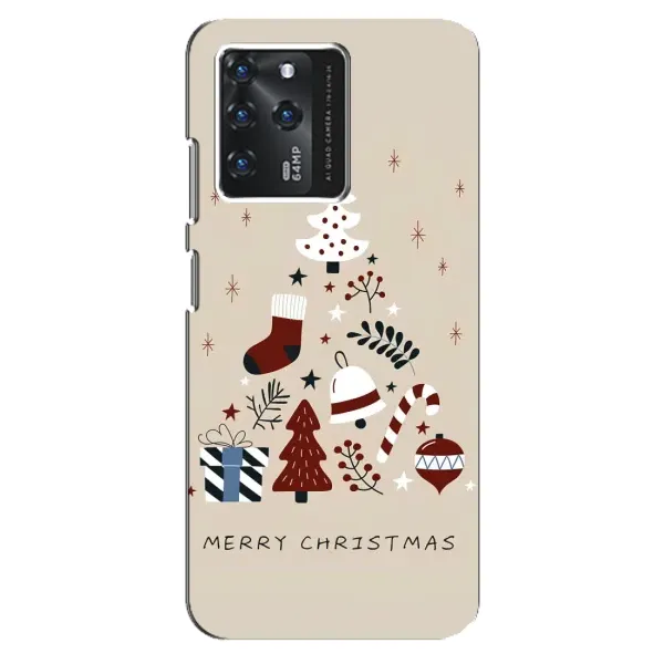 Чехол с рисунком «Merry Christmas» для ZTE Blade V30