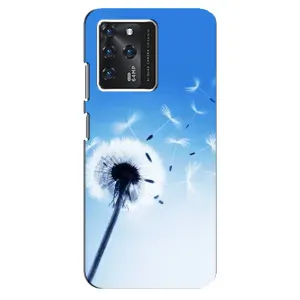 Силиконовый Чехол с одуванчиками на ZTE Blade V30 (Одуванчик на голубом)
