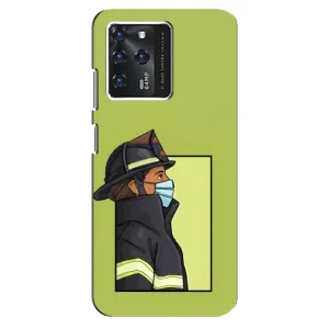Силиконовый бампер (Работники) на ZTE Blade V30 (Пожарник)