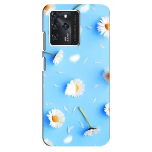 Чехол с Цветами для ZTE Blade V30 (ромашки на голубом)