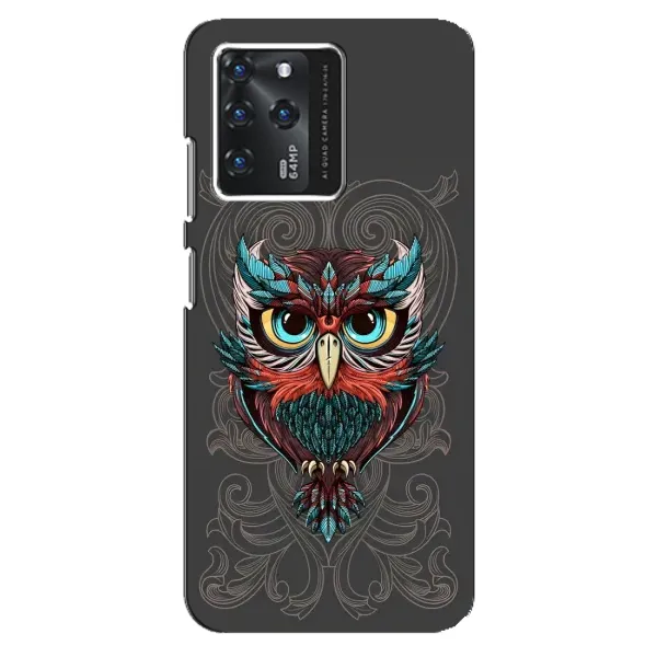 Чехол с рисунком «Сова на сером» для ZTE Blade V30