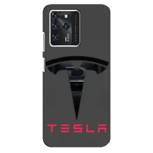 Силиконовый бампер с картинкой машины на ZTE Blade V30 (Logo TESLA)