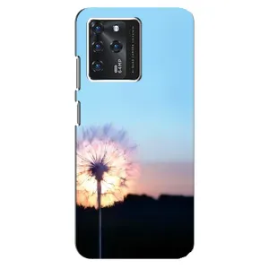 Силиконовый Чехол с одуванчиками на ZTE Blade V30 (Закат с одуванчиком)