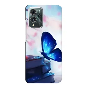 Силиконовый бампер с картинкой животных для ZTE Blade V40 Pro (Бабочка синяя)