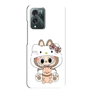 Чехол с принтом Лабубу для ZTE Blade V40 Pro (Белый Лабубу)