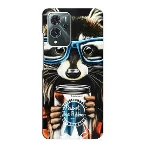 Силиконовый Чехол с Енотами на ZTE Blade V40 Pro (Енот в очках)