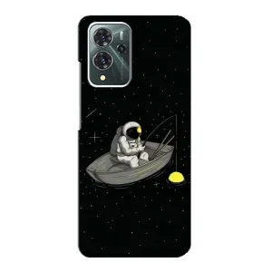 Силиконовый Чехол с принтом "Космонавты" на ZTE Blade V40 Pro (Космонавт на рыбалке)