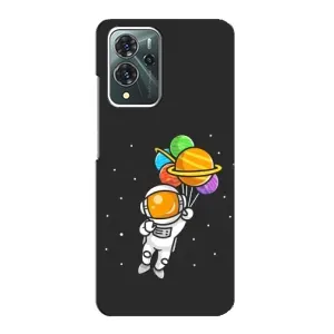Силиконовый Чехол с принтом "Космонавты" на ZTE Blade V40 Pro (Космонавт с шариками)