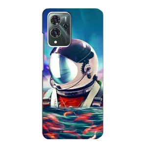 Силиконовый Чехол с принтом "Космонавты" на ZTE Blade V40 Pro (Космонавт в воде)