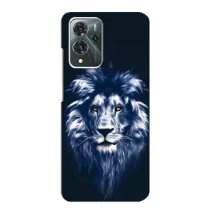 Чехол с картинкой на ZTE Blade V40 Pro (Лев - синий)