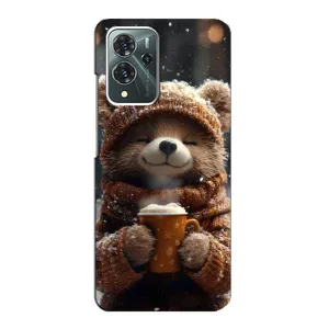 Печатный чехол «Зверята с кофе» для ZTE Blade V40 Pro (Медвежонок с кофе)